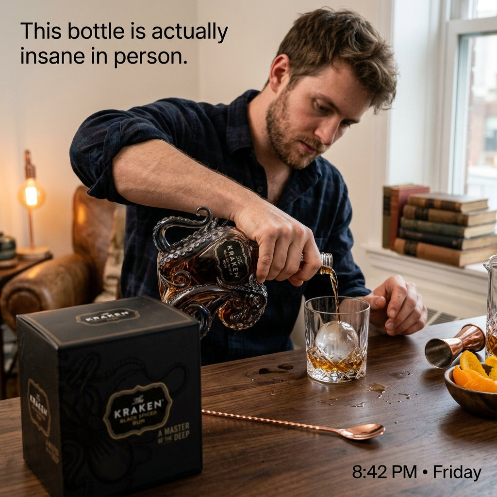 The Kraken Rum Edition 3D Octopus Bottle – Father’s Day 49% OFF Gift Deal