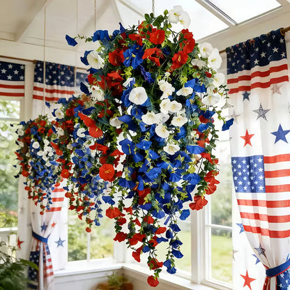 ✨✨🇺🇸 Celebrate the 250th anniversary of the United States with patriotic-style hanging bouquets