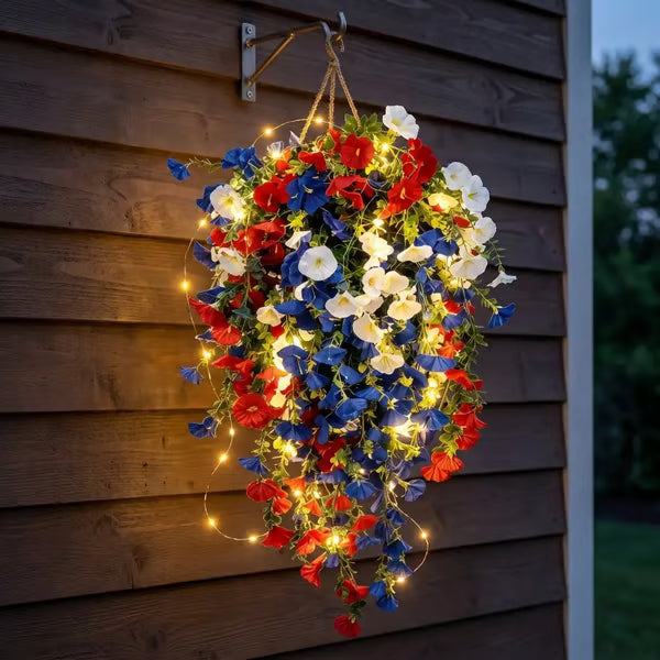 ✨✨🇺🇸 Celebrate the 250th anniversary of the United States with patriotic-style hanging bouquets