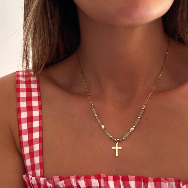 🔥Spiritual Beaded Cross Pendant — The Best Gift🎁