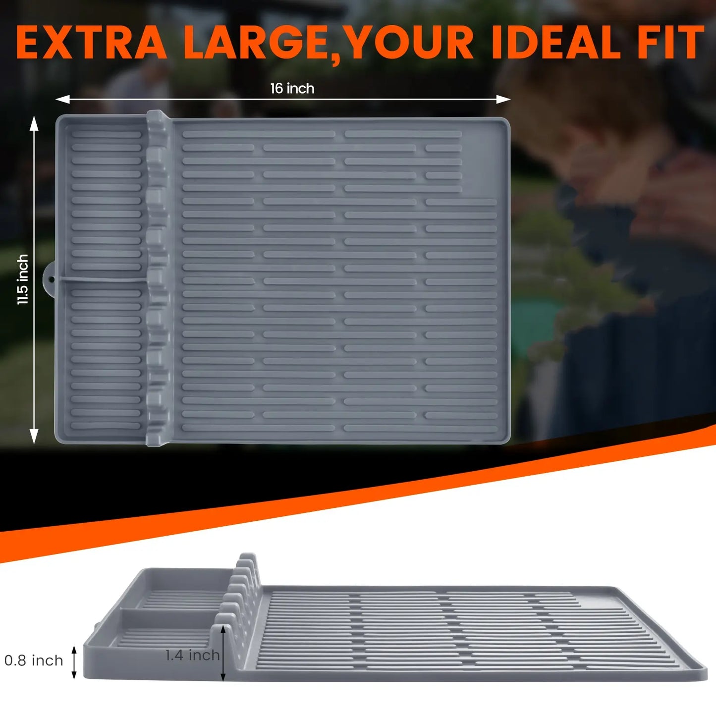 Silicone Grill Side Shelf Mat – Heat Resistant BBQ Tool Organizer
