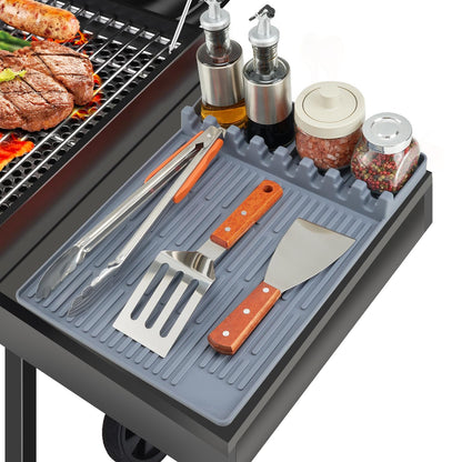 Silicone Grill Side Shelf Mat – Heat Resistant BBQ Tool Organizer
