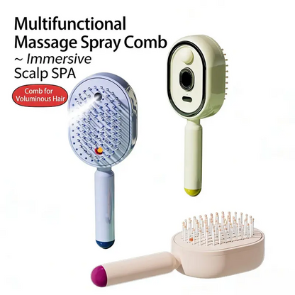 🔥Electric Spray Air Cushion Massage Hair Comb – Anti-Tangle & Essential Oil Mist Brush