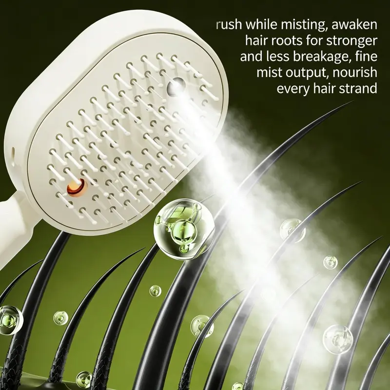 🔥Electric Spray Air Cushion Massage Hair Comb – Anti-Tangle & Essential Oil Mist Brush