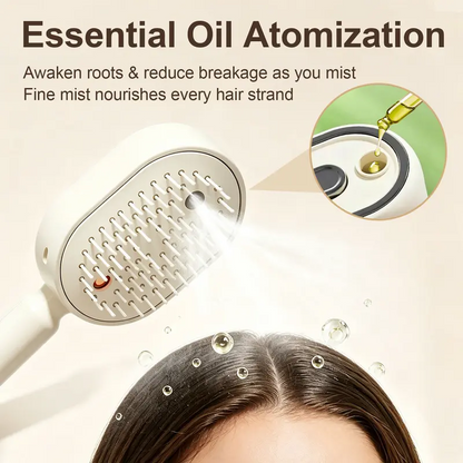 🔥Electric Spray Air Cushion Massage Hair Comb – Anti-Tangle & Essential Oil Mist Brush