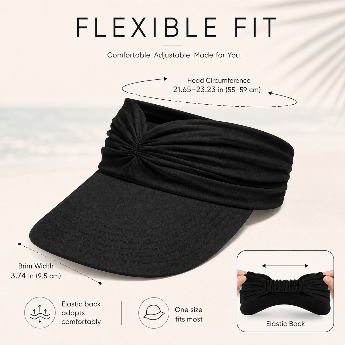 Women's UPF 50+ UV Protection Sun Visor Hat