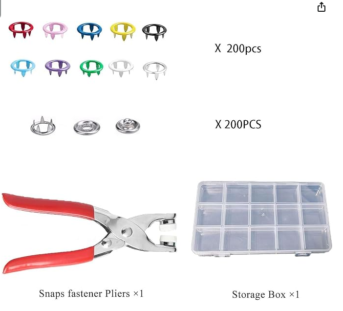 Sewing Kit with 100PCS Metal Buttons – Sewing-Free Claw Buckle Tool
