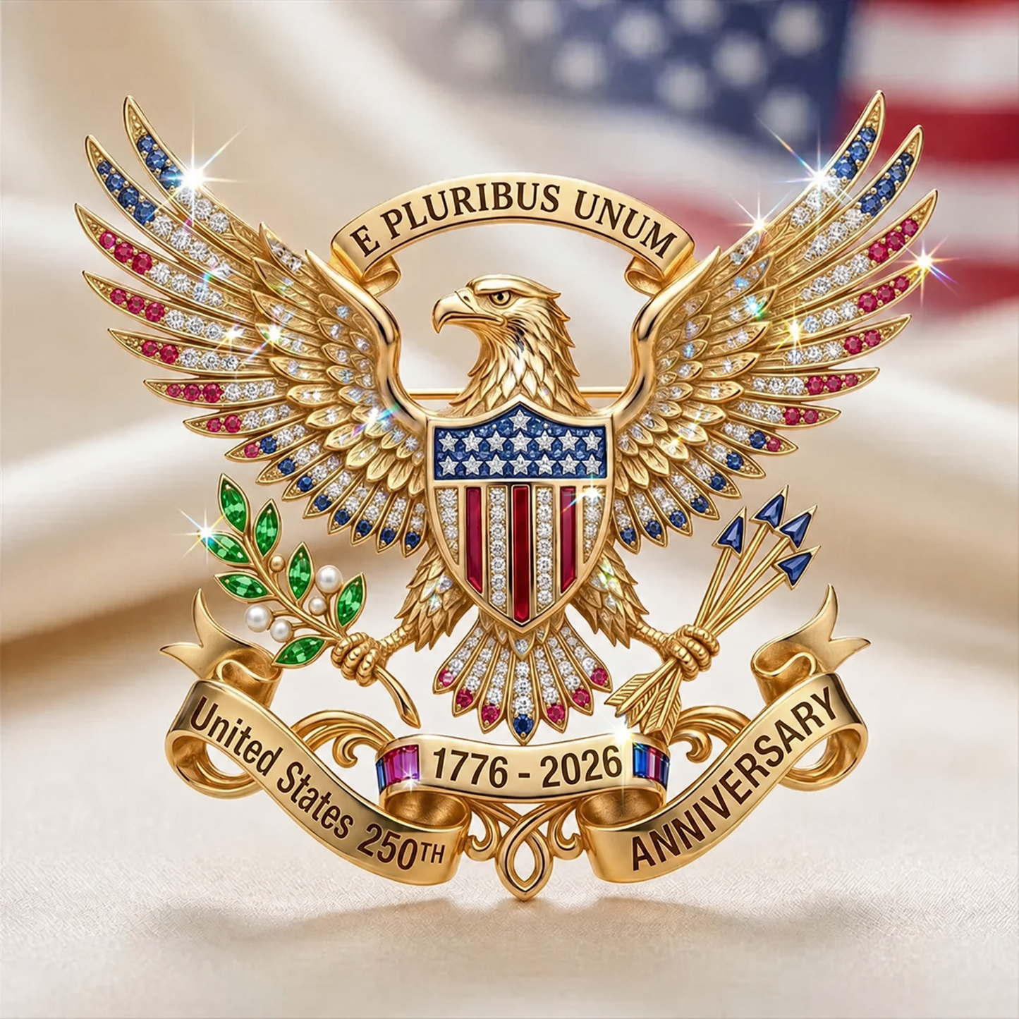 US 250th Anniversary Brooch Pin