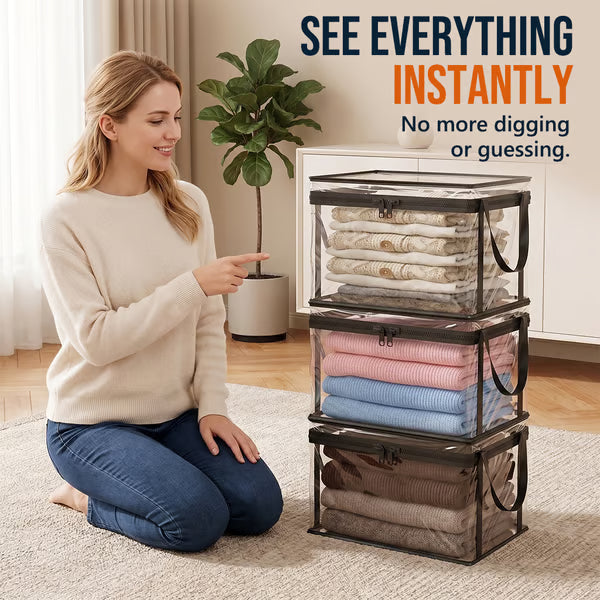 🎁Hot Sale 49% OFF📦Large Heavy-Duty Soft Thick Plastic Clear Storage Bag for Clothes, Moving & Storage