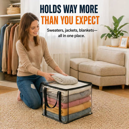 🎁Hot Sale 49% OFF📦Large Heavy-Duty Soft Thick Plastic Clear Storage Bag for Clothes, Moving & Storage