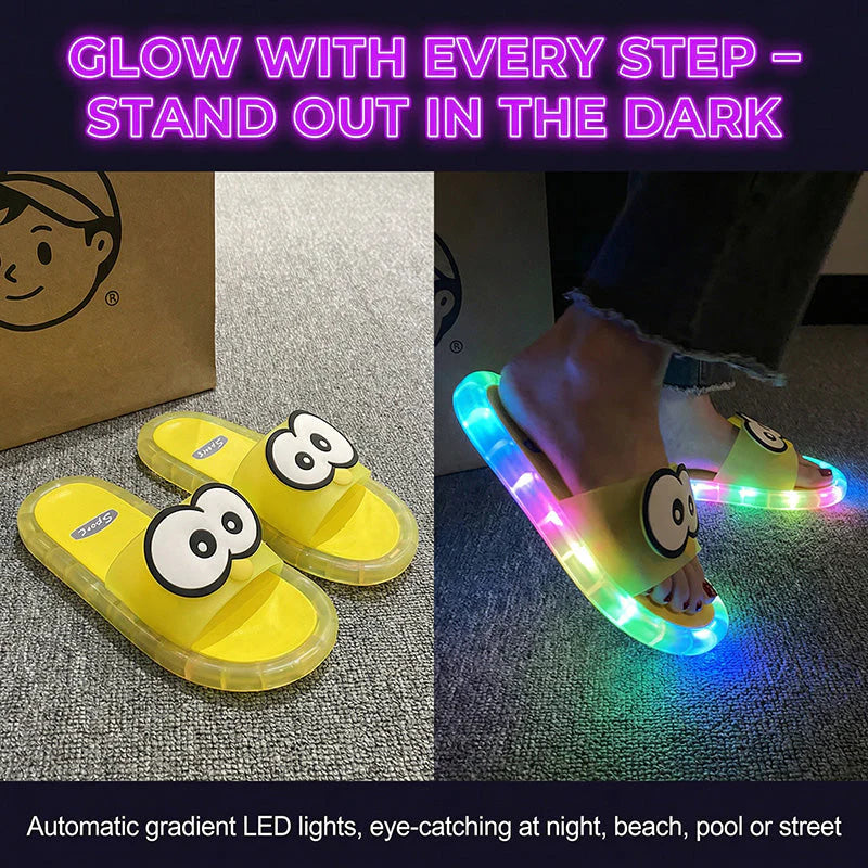 LED Cartoon Slippers – Vibrant Light-Up Sole & Cute Penguin Design – Flexible PVC & Easy Slip-On 🏠