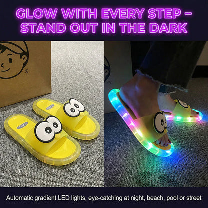 LED Cartoon Slippers – Vibrant Light-Up Sole & Cute Penguin Design – Flexible PVC & Easy Slip-On 🏠