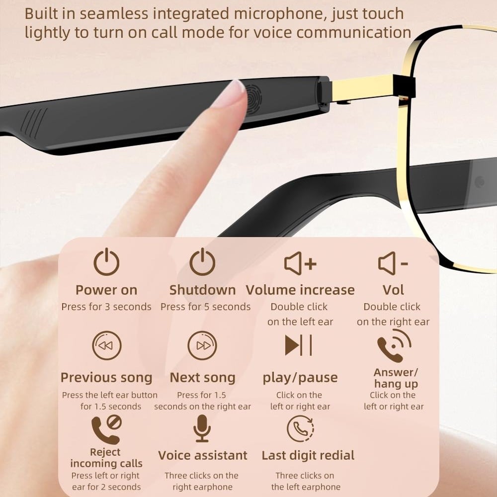 💕Hot sale 49% OFF😎 Smart Bluetooth 5.4 Audio Sunglasses – Open-Ear, UV & Blue Light Protection
