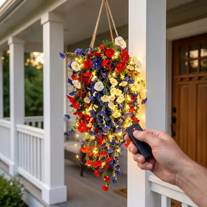 ✨✨🇺🇸 Celebrate the 250th anniversary of the United States with patriotic-style hanging bouquets