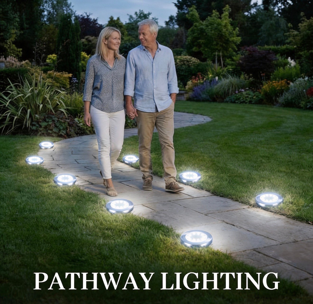☀️ Solar Powered 8-LED Ground Lights | Outdoor Pathway Lighting