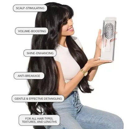 Boar Bristle Brush with Nylon Bristles and Microsphere Massaging Tips