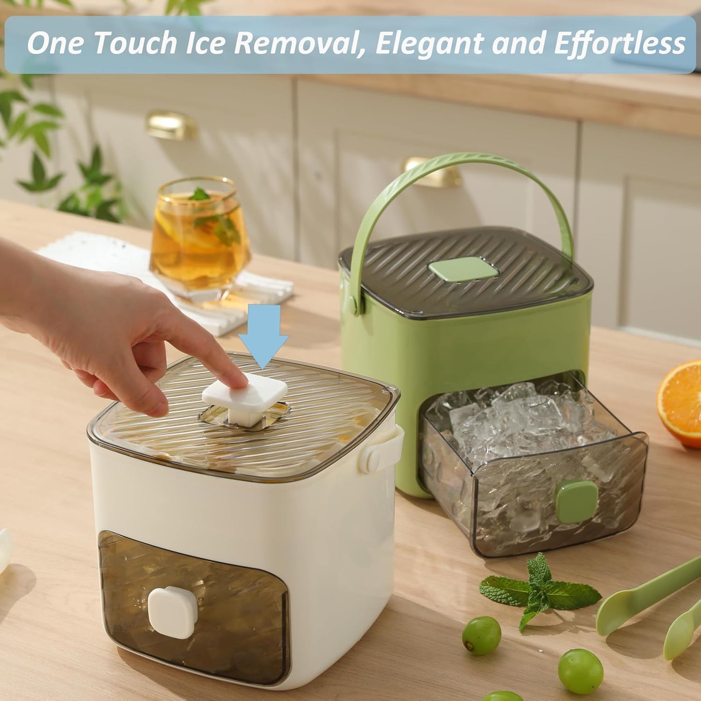 🥳2026 HOT SALE🥳💞50K+ SOLD!🧊Portable Ice Maker with Lid and Storage Box (48 cubes)