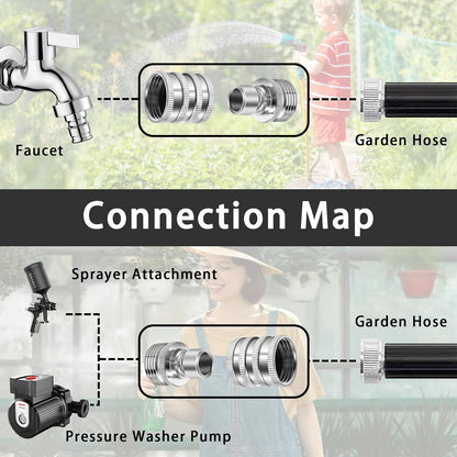 💧Stainless Steel Garden Hose Quick Connect Fittings Set