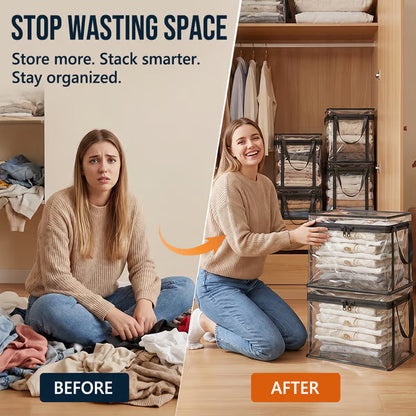 🎁Hot Sale 49% OFF📦Large Heavy-Duty Soft Thick Plastic Clear Storage Bag for Clothes, Moving & Storage