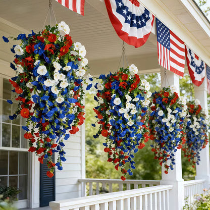 ✨✨🇺🇸 Celebrate the 250th anniversary of the United States with patriotic-style hanging bouquets