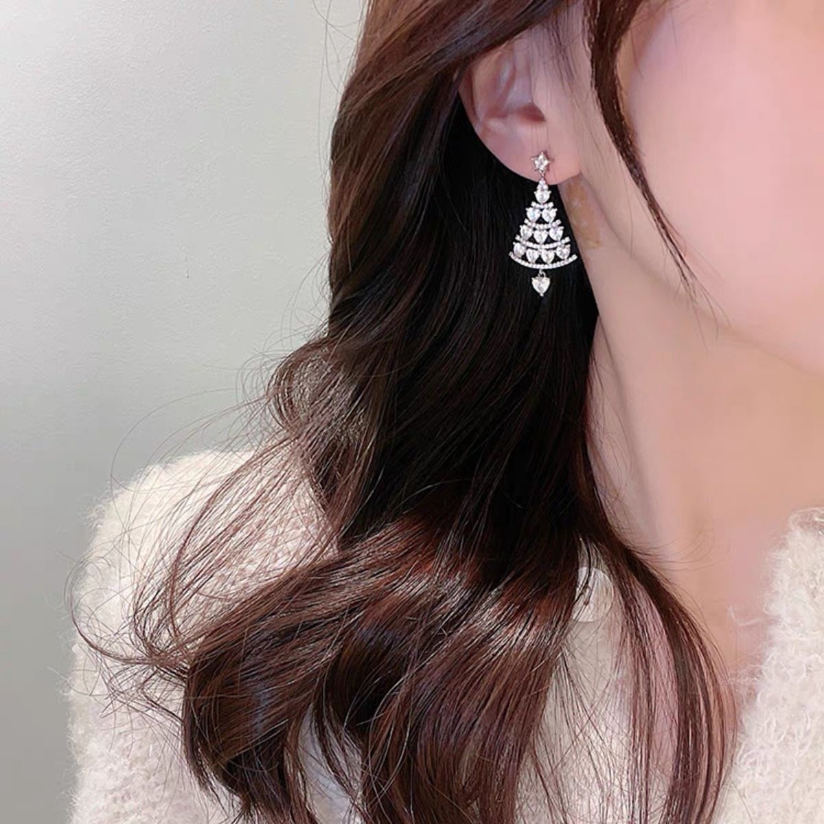 Radiantgrp - Shiny Christmas Tree Earrings