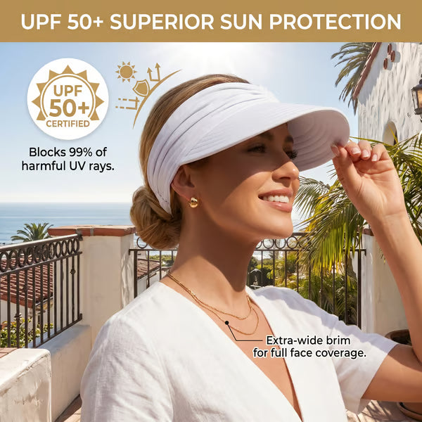 Women's UPF 50+ UV Protection Sun Visor Hat