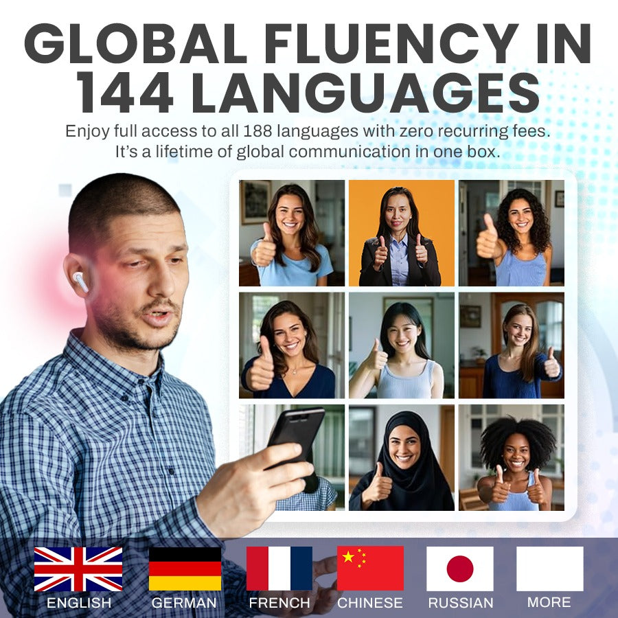 Speak the World: 144+ Language AI Translator Earbuds | Real-Time Voice Translation & 48dB ANC 🌍🎧