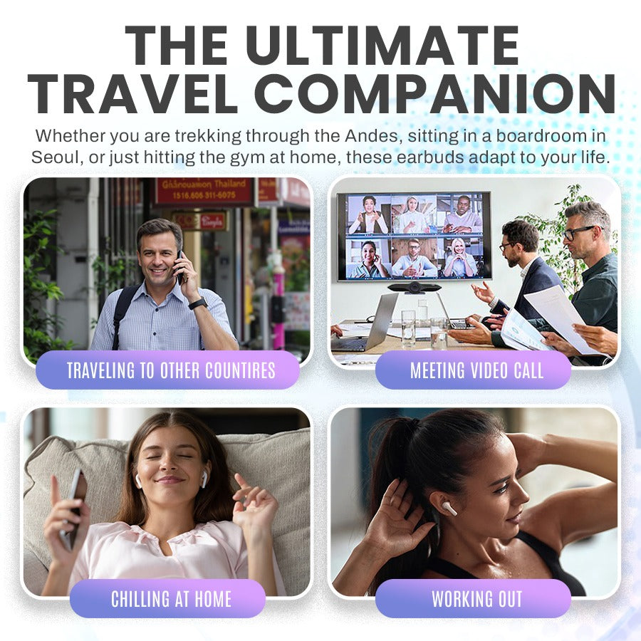 Speak the World: 144+ Language AI Translator Earbuds | Real-Time Voice Translation & 48dB ANC 🌍🎧
