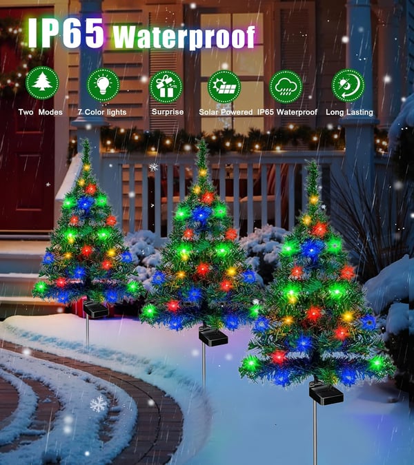 Solar Christmas tree lights holiday decorations