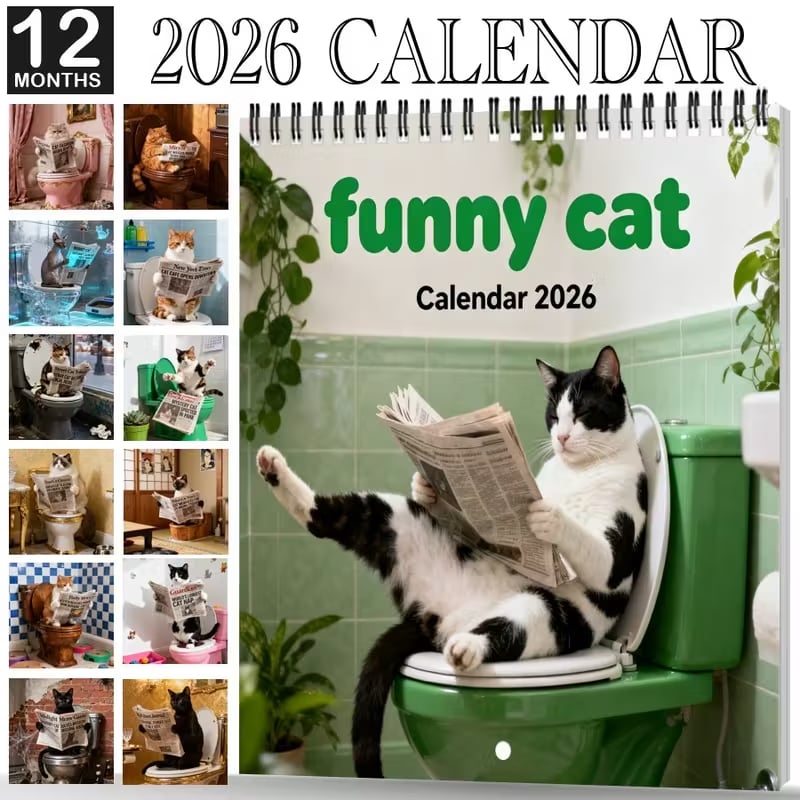 2026 Weird cats in renaissance Calendar ＆ Funny Cat Calendar