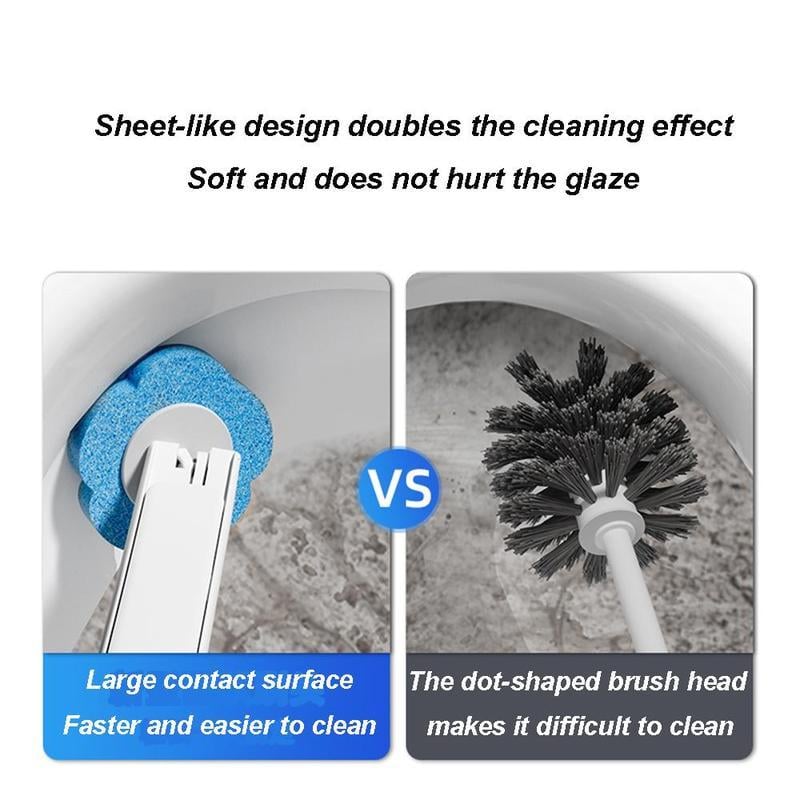 Disposable Toilet Brush, Toilet Bowl Wand Holder Set with 24PCS Cleaner Refills,Wall-Mount Scrubbing Toilet Brush Bathroom Cleaning Kit