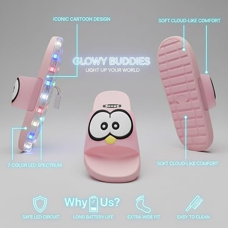 LED Cartoon Slippers – Vibrant Light-Up Sole & Cute Penguin Design – Flexible PVC & Easy Slip-On 🏠