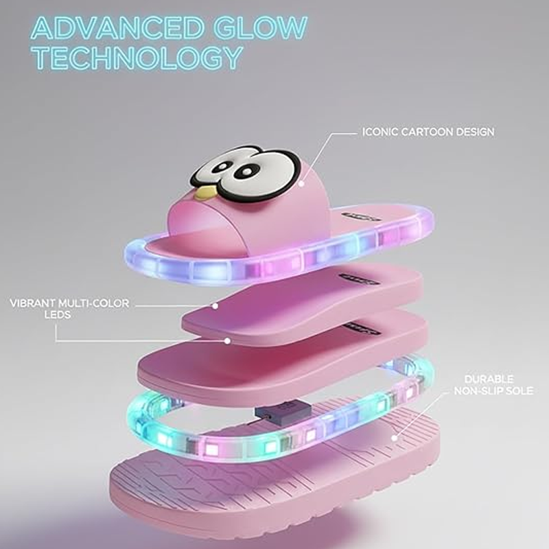 LED Cartoon Slippers – Vibrant Light-Up Sole & Cute Penguin Design – Flexible PVC & Easy Slip-On 🏠