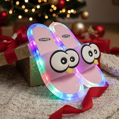 LED Cartoon Slippers – Vibrant Light-Up Sole & Cute Penguin Design – Flexible PVC & Easy Slip-On 🏠