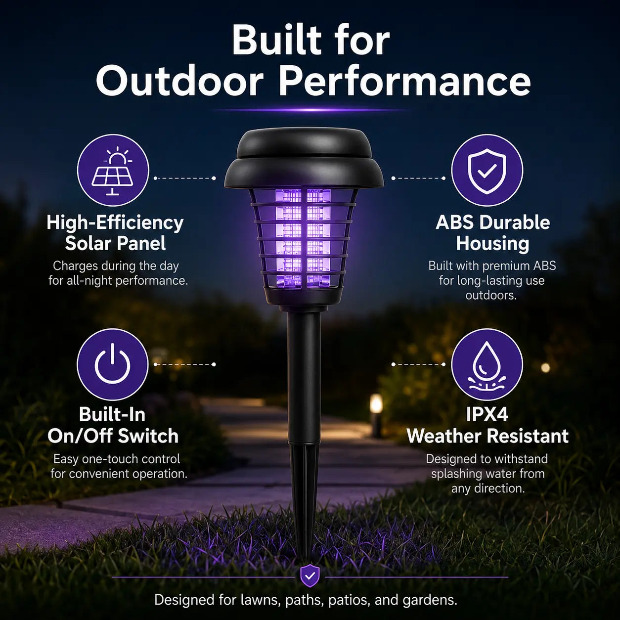 Solar Mosquito Zapper Light – Outdoor Garden Stake Lamp