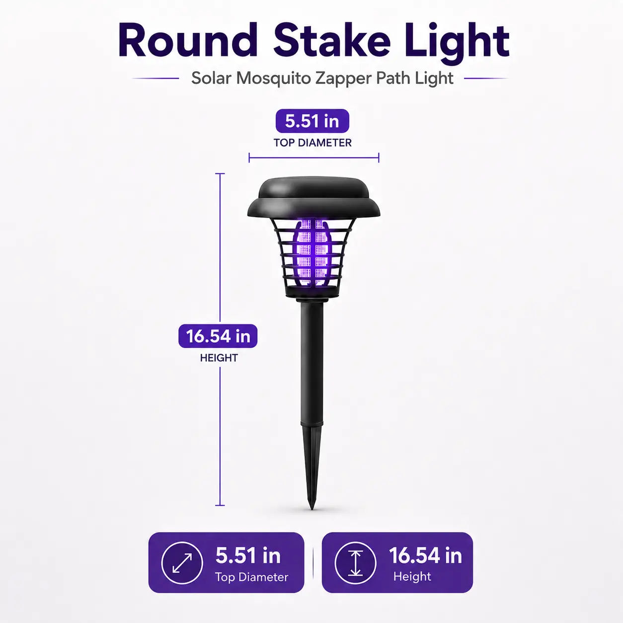 Round(5.51 * 16.54 inch)