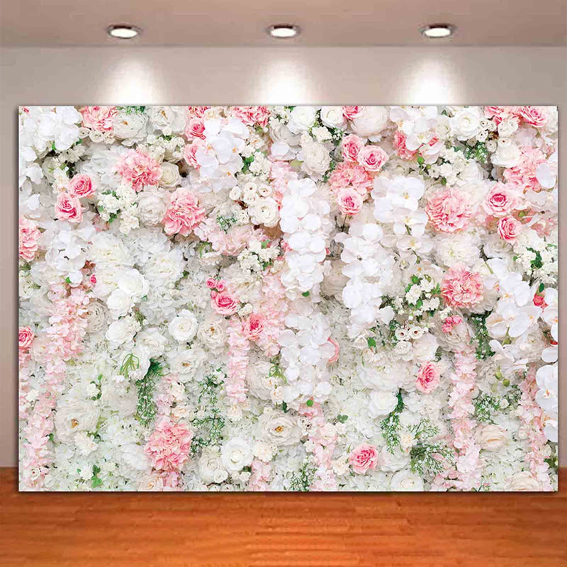 Magical Forest Floral & Butterfly Backdrop Banner — Outdoor Birthday Party Scene Decoration