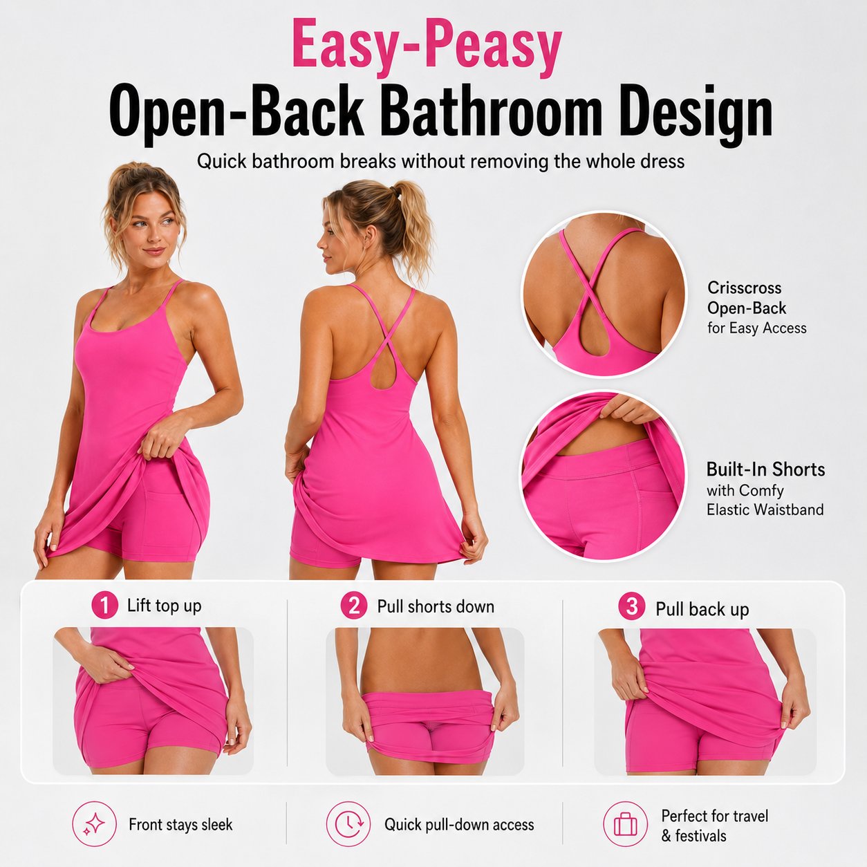 😍💃Free-Flow 3-in-1 Tummy Control Athletic Dress
