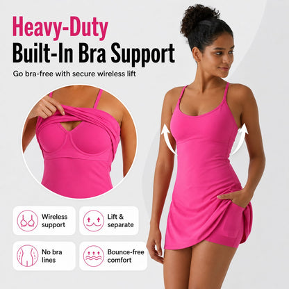 😍💃Free-Flow 3-in-1 Tummy Control Athletic Dress