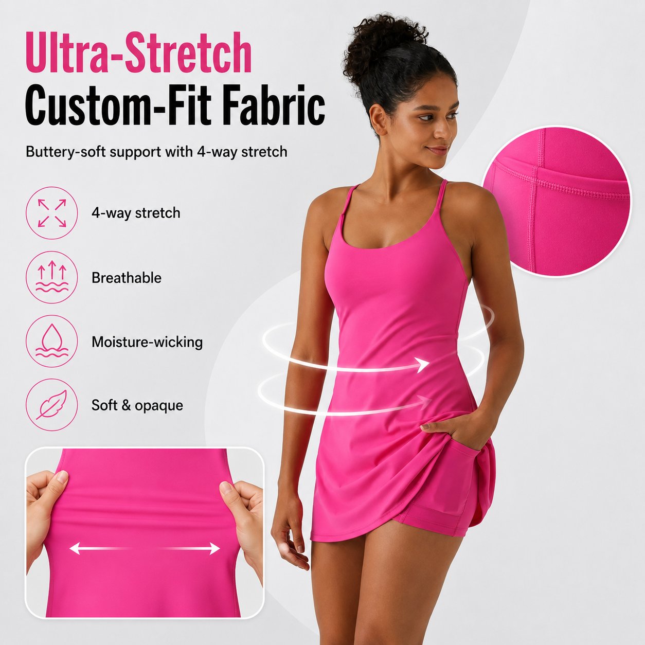 😍💃Free-Flow 3-in-1 Tummy Control Athletic Dress