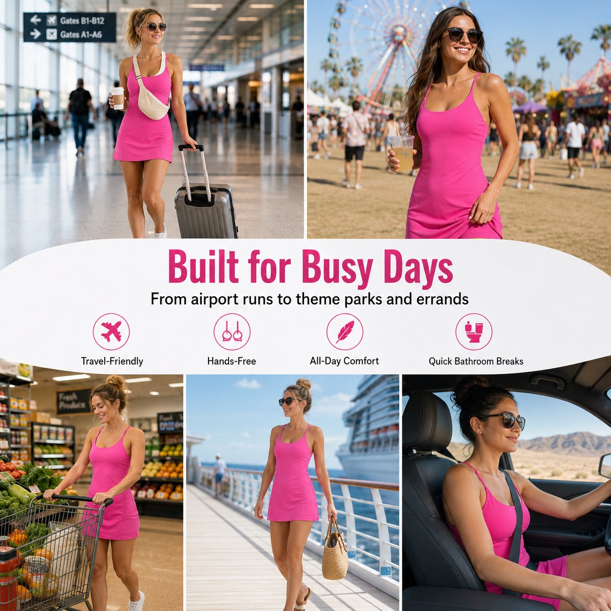😍💃Free-Flow 3-in-1 Tummy Control Athletic Dress