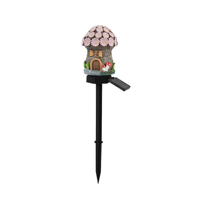 Solar Fairy-Tale Mushroom Cottage Garden Light