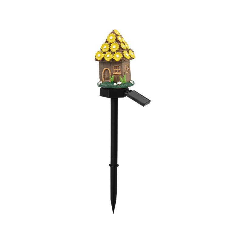 Solar Fairy-Tale Mushroom Cottage Garden Light