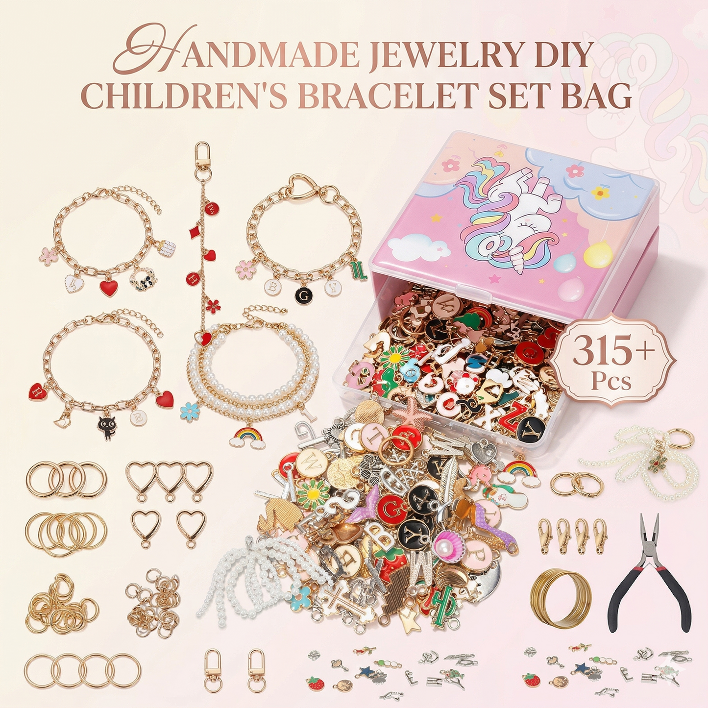 Handmade Jewelry DIY Children's Bracelet Set Bag