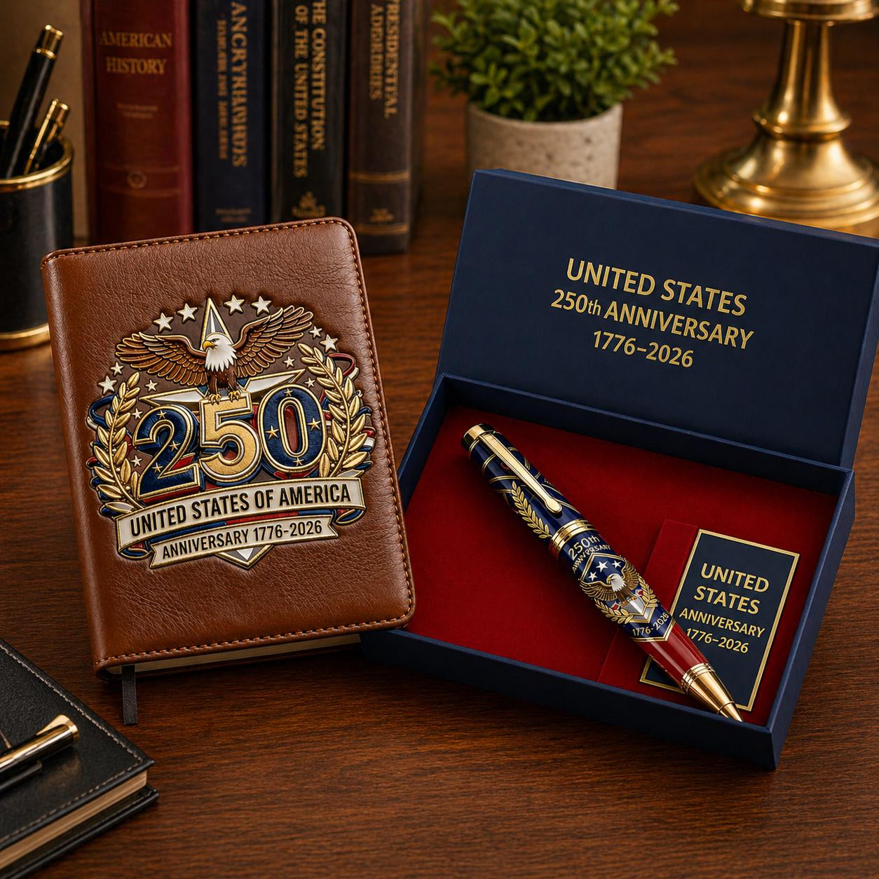 Father's Day gift🎁USA 250th Anniversary Notebook & Pen Set, 1776-2026 Patriotic Gift