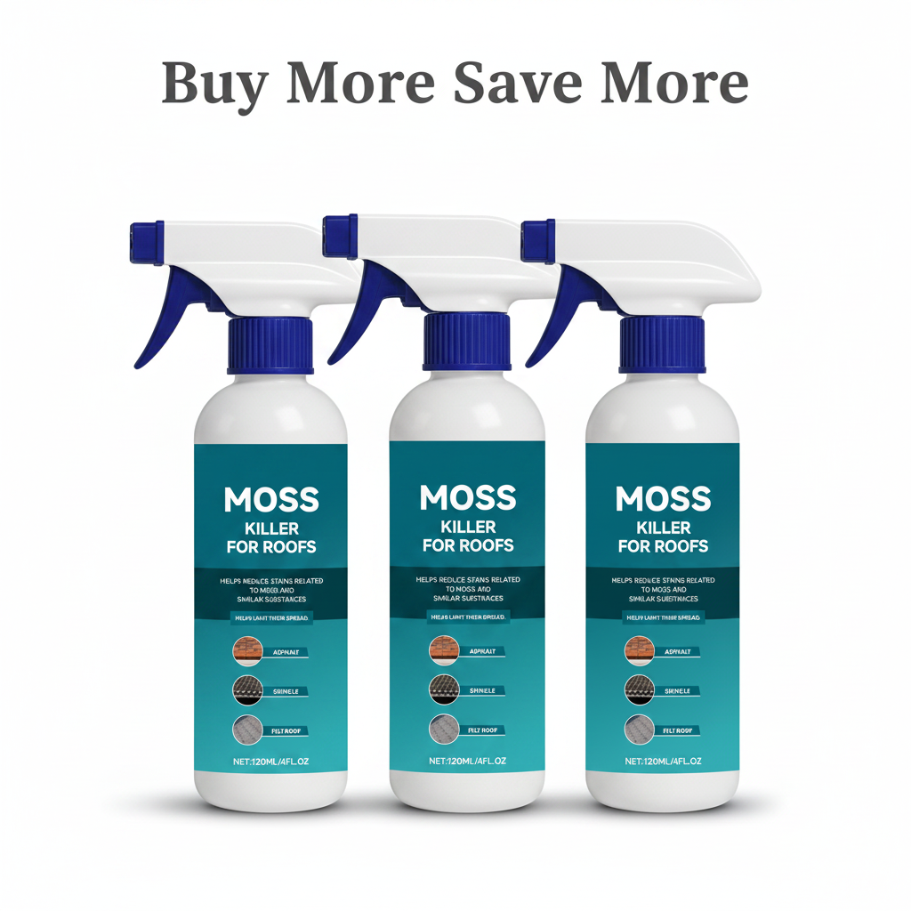 🌧️ Multi-Surface Roof Moss & Algae Cleaner Spray – Spray, Rinse, and Watch It Shine! 🏠✨ Tough on moss, gentle on plants – a cleaner roof in minutes. 🌿💧