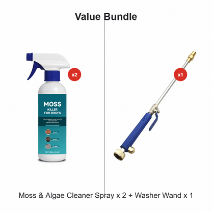 🌧️ Multi-Surface Roof Moss & Algae Cleaner Spray – Spray, Rinse, and Watch It Shine! 🏠✨ Tough on moss, gentle on plants – a cleaner roof in minutes. 🌿💧