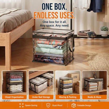 🎁Hot Sale 49% OFF📦Large Heavy-Duty Soft Thick Plastic Clear Storage Bag for Clothes, Moving & Storage