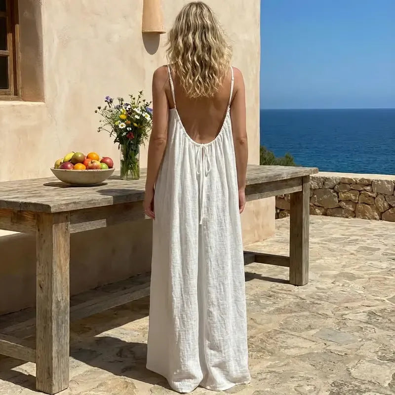 💃Women's Solid Color Backless Cami Dress💕