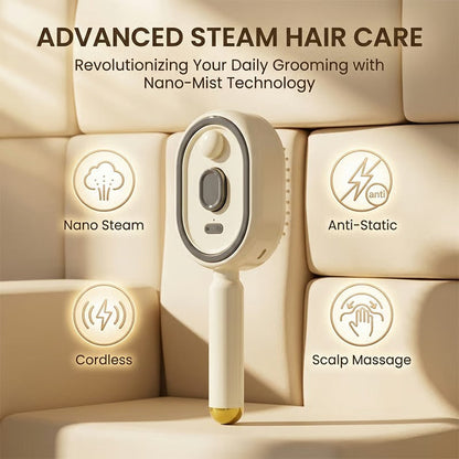 🔥Electric Spray Air Cushion Massage Hair Comb – Anti-Tangle & Essential Oil Mist Brush